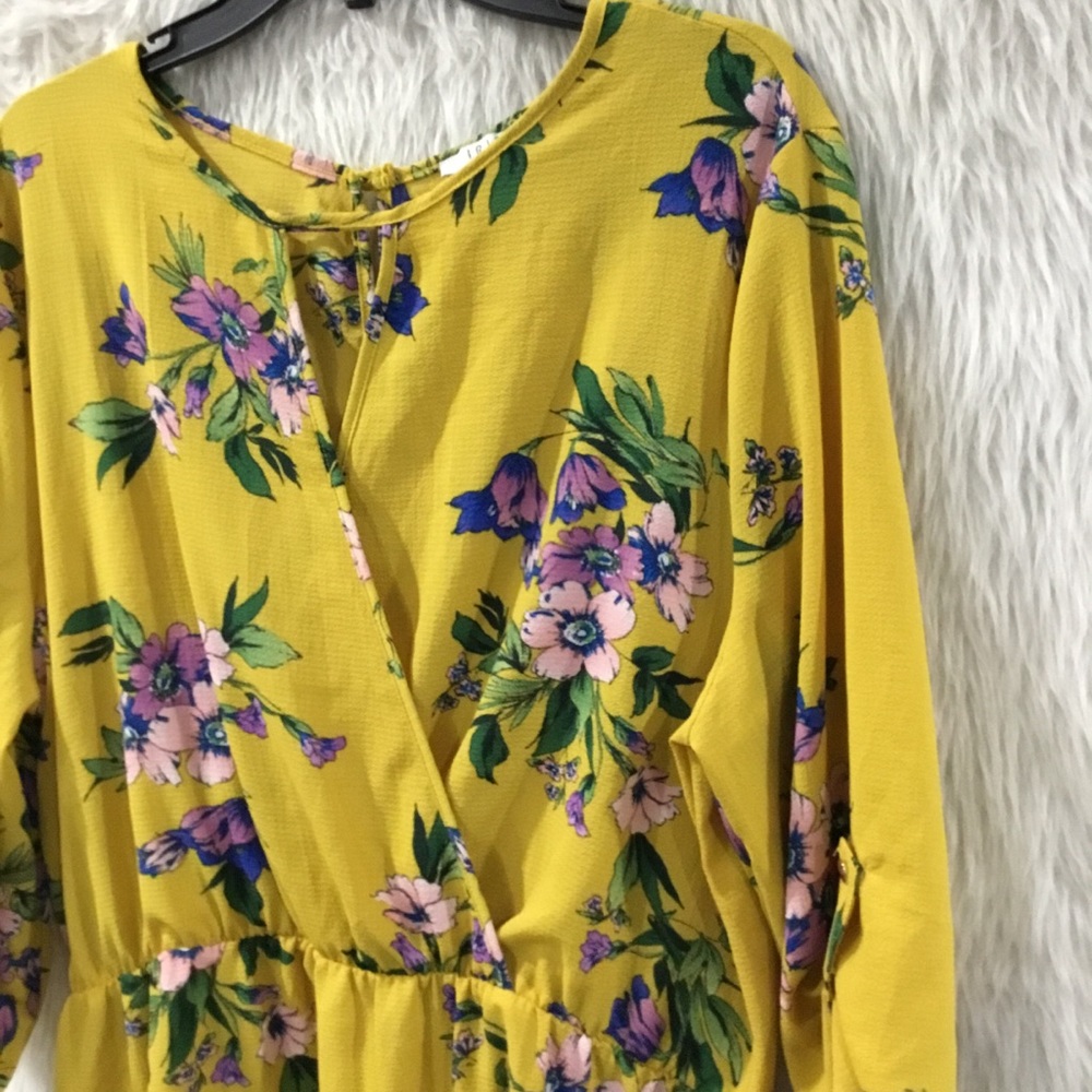 Iris lightweight summer yellow floral dress lightweight plus size 3x